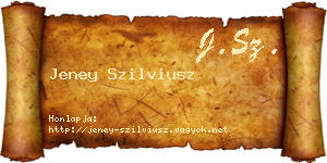 Jeney Szilviusz névjegykártya